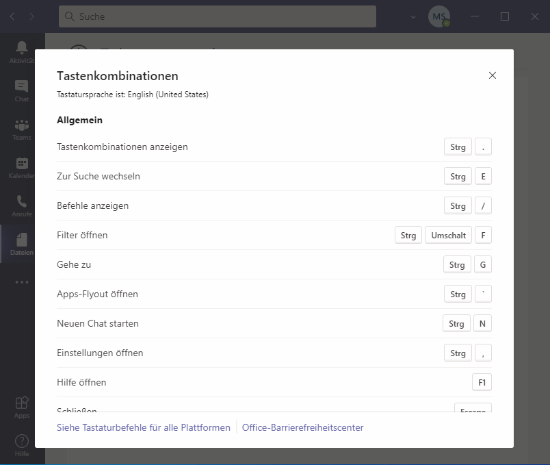teams tastenkombinationen übersicht