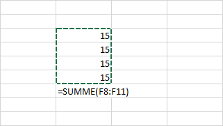 Shortcut um in Excel die Summe von Zellen über der markierten zu bilden.