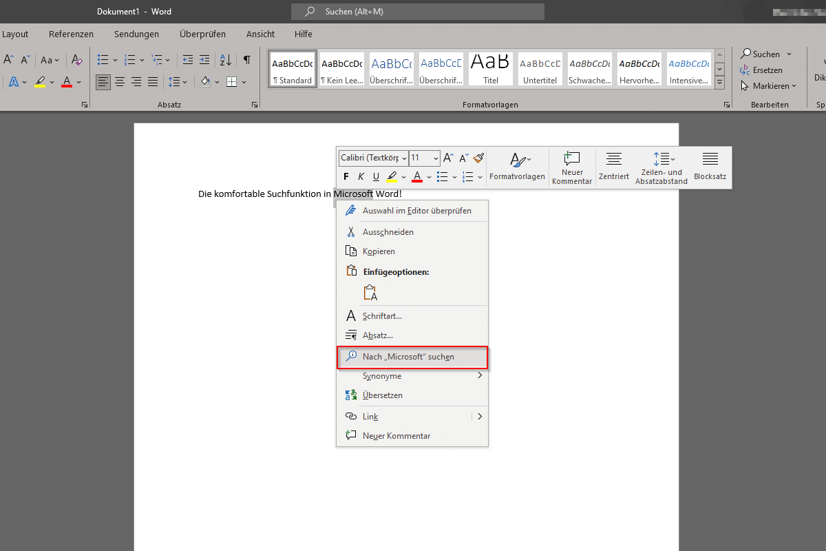 Nutzen Sie Microsoft Word optimal mit der Suchfunktion..